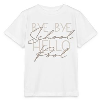 bye bye school hello Pool - Stanley/Stella Kinder T-Shirt MINI CREATOR  - Weiß - Vorne - Maike (125cm)