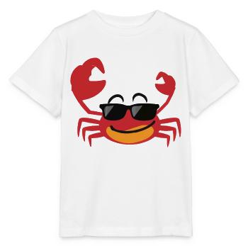 Crab crab with sunglasses - Stanley/Stella MINI CREATOR Kids’ T-Shirt - white - Front - Maike (125cm)