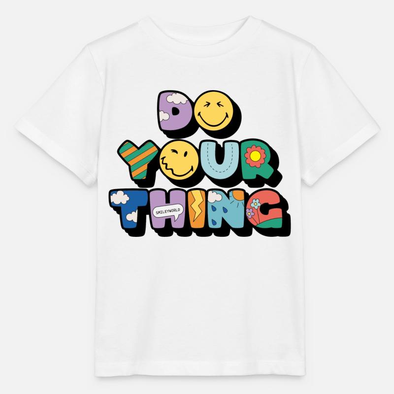 SmileyWorld Do Your Thing Colourful Letters - Stanley/Stella MINI CREATOR Kids’ T-Shirt - white