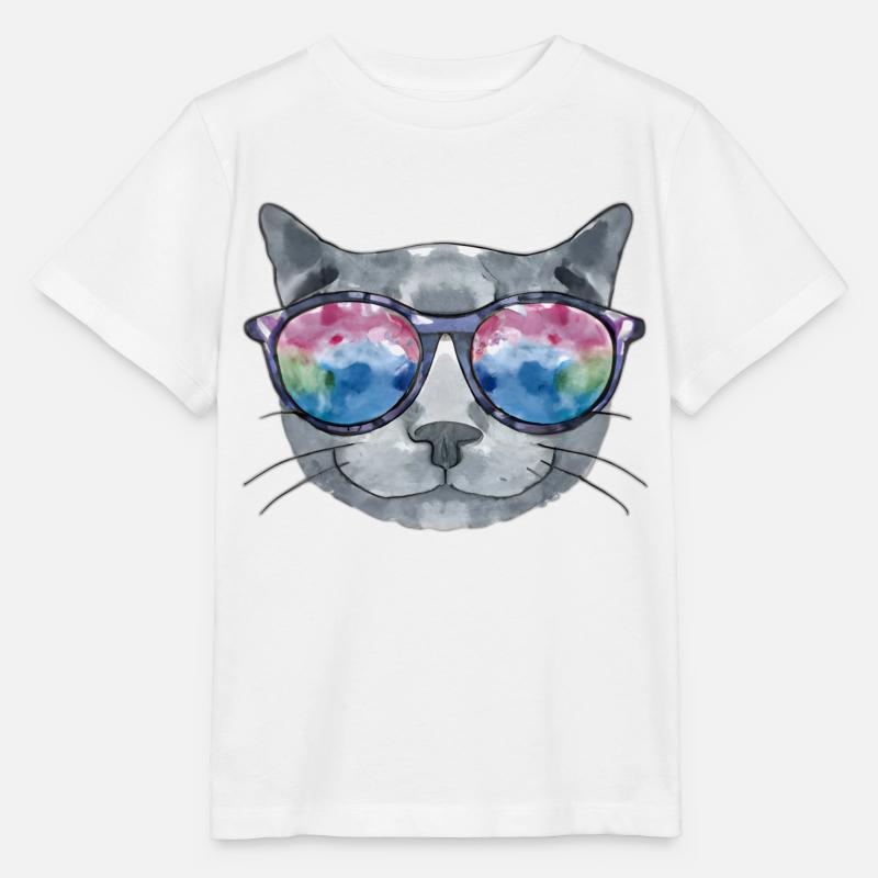 Happy Comfy Kitten - Stanley/Stella Kinder T-Shirt MINI CREATOR  - Weiß