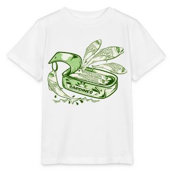 Lustige Sardinen Dose Fischkonserven - Stanley/Stella Kinder T-Shirt MINI CREATOR  - Weiß - Vorne - Maike (125cm)