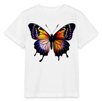 Mehrfarbiger Schmetterling - Stanley/Stella Kinder T-Shirt MINI CREATOR  - Weiß - Vorne - Maike (125cm)