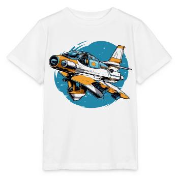 Furious volcano plane - Stanley/Stella MINI CREATOR Kids’ T-Shirt - white - Front - Maike (125cm)