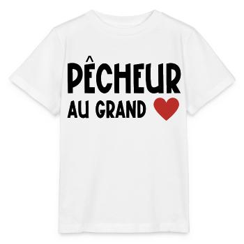 pêcheur au grand cœur - T-shirt bio MINI CREATOR Stanley/Stella Enfant - blanc - Devant - Maike (125cm)
