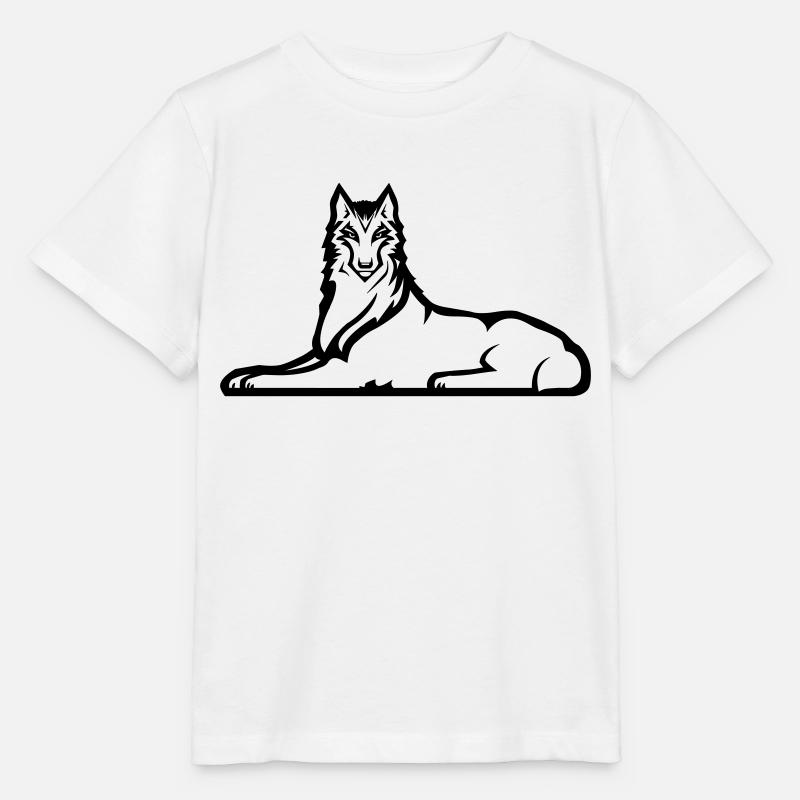 Lone Chechen Wolf - One Black Color - Stanley/Stella MINI CREATOR Kids’ T-Shirt - white