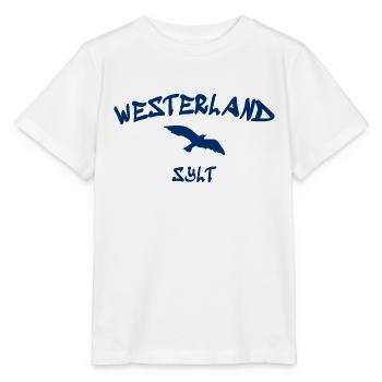 Westerland - Sylt - Mer du Nord - Ancre - Mouette - Île - T-shirt bio MINI CREATOR Stanley/Stella Enfant - blanc - Devant - Maike (125cm)