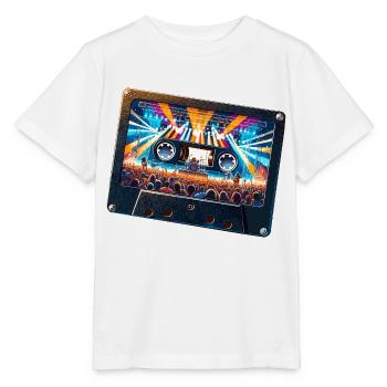 Vintage cassette with concert depiction - Stanley/Stella MINI CREATOR Kids’ T-Shirt - white - Front - Maike (125cm)