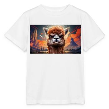 Animaux mignons - alpaga - T-shirt bio MINI CREATOR Stanley/Stella Enfant - blanc - Devant - Maike (125cm)