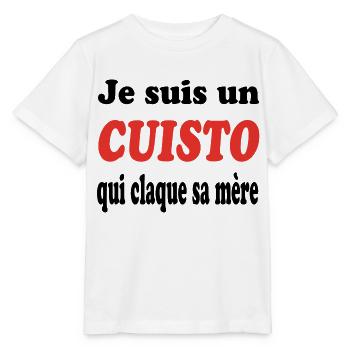 JE SUIS UN CUISTO QUI CLAQUE SA MERE - T-shirt bio MINI CREATOR Stanley/Stella Enfant - blanc - Devant - Maike (125cm)