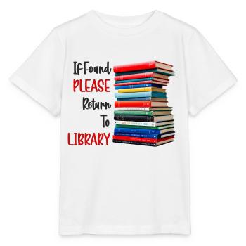 If Found Please Return To Library - Stanley/Stella MINI CREATOR Kids’ T-Shirt - white - Front - Maike (125cm)