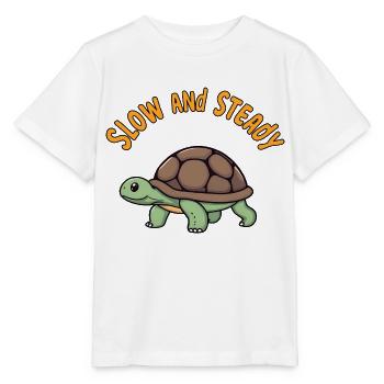 Serene Green Sea Turtle on Sandy Shores - Stanley/Stella MINI CREATOR Kids’ T-Shirt - white - Front - Maike (125cm)