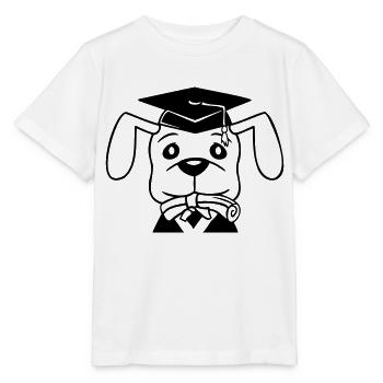 Dog School Graduation Certificate Gymnasium College Abi - Stanley/Stella MINI CREATOR Kids’ T-Shirt - white - Front - Maike (125cm)