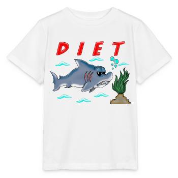 Lustige Diät Cartoon Hai Humor Sarkastisches Design - Stanley/Stella Kinder T-Shirt MINI CREATOR  - Weiß - Vorne - Maike (125cm)