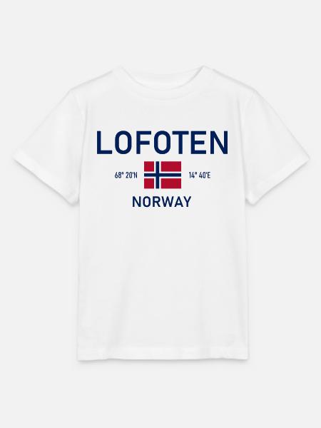 Lofoten - Norwegen - Koordinaten - Flagge - Stanley/Stella Kinder T-Shirt MINI CREATOR - Weiß