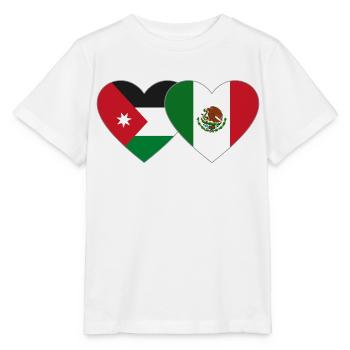 Jordan Mexico Flag Heart - Stanley/Stella MINI CREATOR Kids’ T-Shirt - white - Front - Maike (125cm)