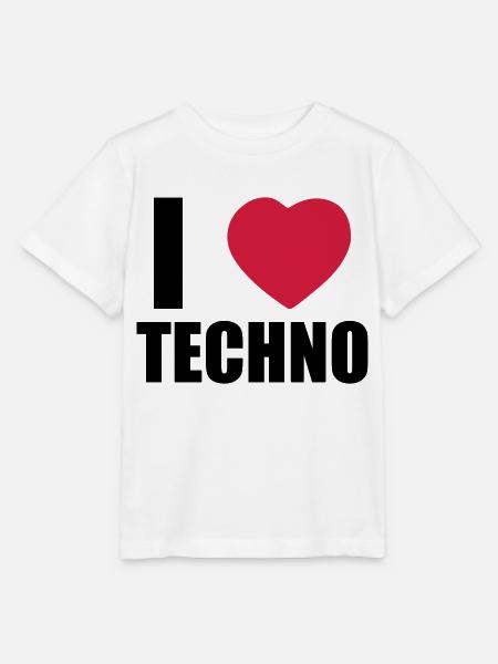 I LOVE TECHNO 2 - Stanley/Stella Kinder-T-shirt MINI CREATOR  - wit