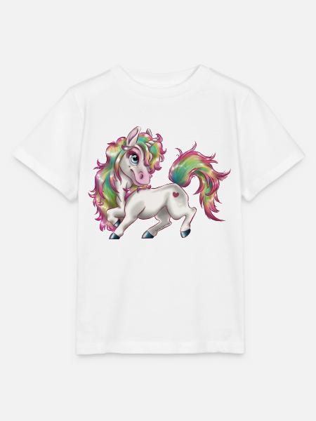 Einhorn-Regenbogen Himmel - Stanley/Stella Kinder T-Shirt MINI CREATOR - Weiß