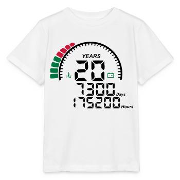 compteur anniversaire years ans 20 - T-shirt bio MINI CREATOR Stanley/Stella Enfant - blanc - Devant - Maike (125cm)