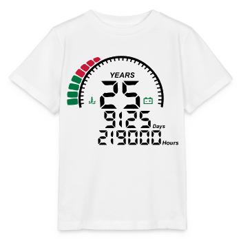 compteur anniversaire years ans 25 - T-shirt bio MINI CREATOR Stanley/Stella Enfant - blanc - Devant - Maike (125cm)