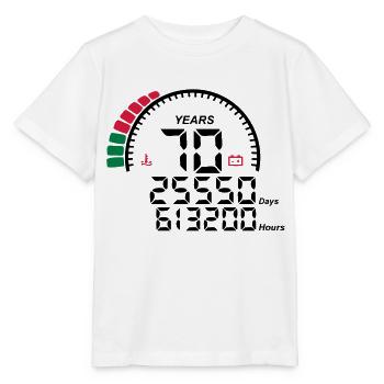 compteur anniversaire years ans 70 - T-shirt bio MINI CREATOR Stanley/Stella Enfant - blanc - Devant - Maike (125cm)