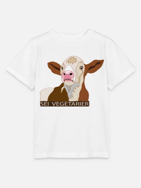 Kalb: Sei Vegetarier - Stanley/Stella Kinder T-Shirt MINI CREATOR - Weiß