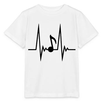 Music Note Pulse - Stanley/Stella Kinder T-Shirt MINI CREATOR  - Weiß - Vorne - Maike (125cm)