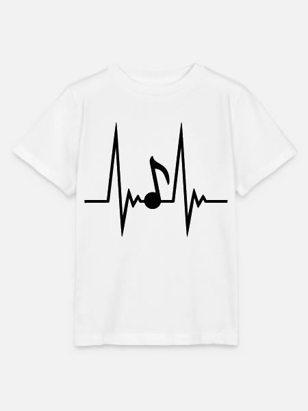 Music Note Pulse - Stanley/Stella Kinder T-Shirt MINI CREATOR - Weiß