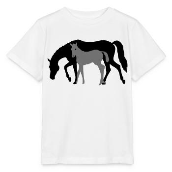 Mare and Foal Horse Design - Stanley/Stella MINI CREATOR Kids’ T-Shirt - white - Front - Maike (125cm)