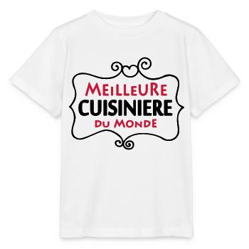 Meilleure CUISINIERE du monde (2c) - T-shirt bio MINI CREATOR Stanley/Stella Enfant - blanc - Devant - Maike (125cm)