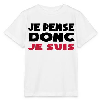 je pense donc je suis doute philosophique - T-shirt bio MINI CREATOR Stanley/Stella Enfant - blanc - Devant - Maike (125cm)