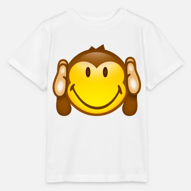 Smiley Monkey No hearing - Stanley/Stella MINI CREATOR Kids’ T-Shirt - white