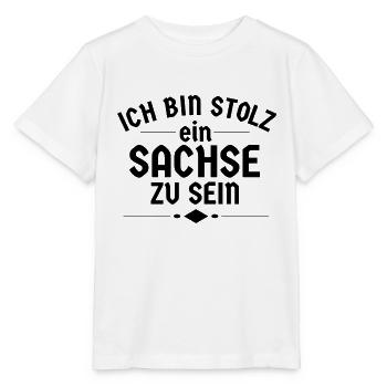 Ich bin stolz ein Sachse zu sein - Stanley/Stella Kinder T-Shirt MINI CREATOR  - Weiß - Vorne - Maike (125cm)