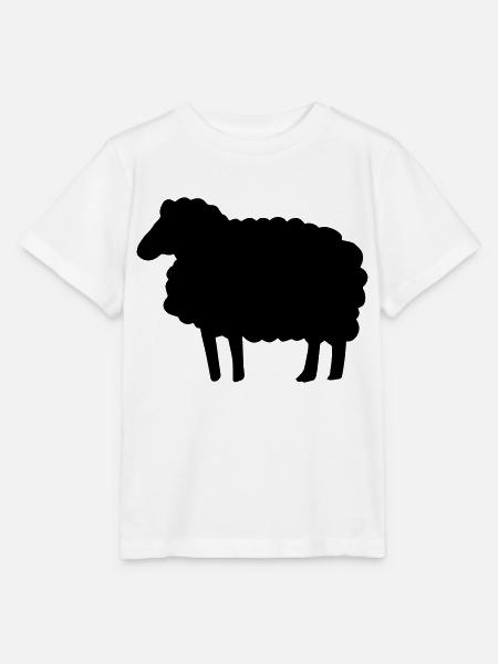 Farbe anpassbar Lustiges Schaf Silhouette Geschenk - Stanley/Stella MINI CREATOR Kids’ T-Shirt - white