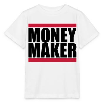 Balken Logo Money Maker - Stanley/Stella Kinder T-Shirt MINI CREATOR  - Weiß - Vorne - Maike (125cm)