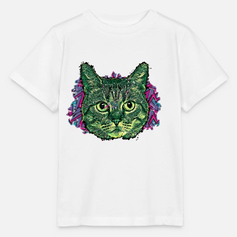 Katzenkopf - In Graffiti #2 - Stanley/Stella Kinder T-Shirt MINI CREATOR  - Weiß