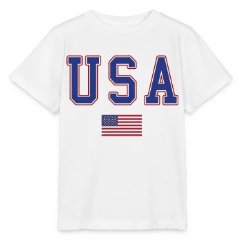usa flagge schrift - Stanley/Stella Kinder T-Shirt MINI CREATOR  - Weiß - Vorne - Maike (125cm)
