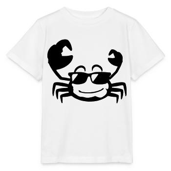 Crab crab with sunglasses - Stanley/Stella MINI CREATOR Kids’ T-Shirt - white - Front - Maike (125cm)
