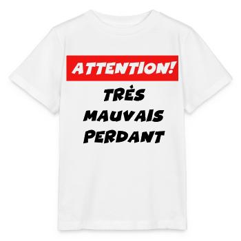 attention très mauvais perdant - T-shirt bio MINI CREATOR Stanley/Stella Enfant - blanc - Devant - Maike (125cm)