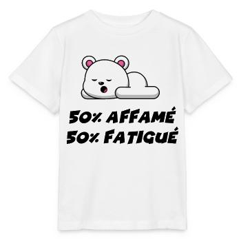 50% affamé 50% fatigué - T-shirt bio MINI CREATOR Stanley/Stella Enfant - blanc - Devant - Maike (125cm)