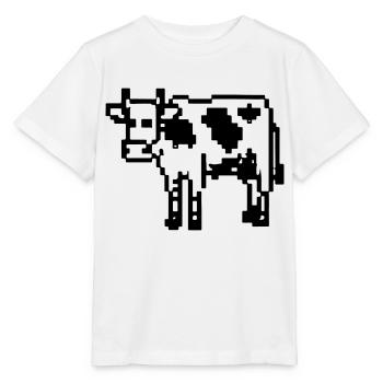 Idée cadeau Cow Pixel Pixel Cow - T-shirt bio MINI CREATOR Stanley/Stella Enfant - blanc - Devant - Maike (125cm)