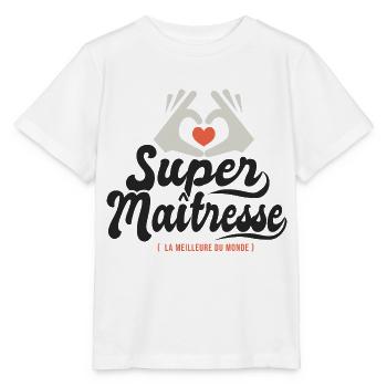 Super maitresse cadeau maîtresse institutrice - T-shirt bio MINI CREATOR Stanley/Stella Enfant - blanc - Devant - Maike (125cm)
