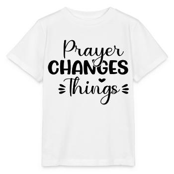 Prayer Changes Things - Stanley/Stella MINI CREATOR Kids’ T-Shirt - white - Front - Maike (125cm)