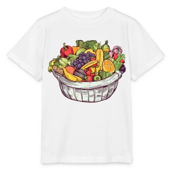 Un panier rempli de légumes et de fruits, transparent - T-shirt bio MINI CREATOR Stanley/Stella Enfant - blanc - Devant - Maike (125cm)