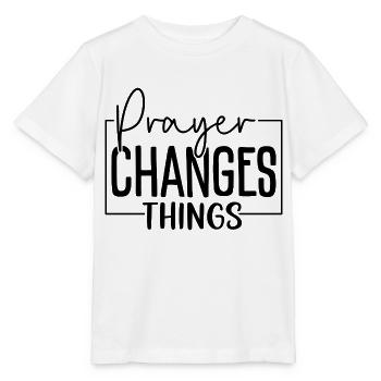 Prayer Changes Things - Stanley/Stella MINI CREATOR Kids’ T-Shirt - white - Front - Maike (125cm)