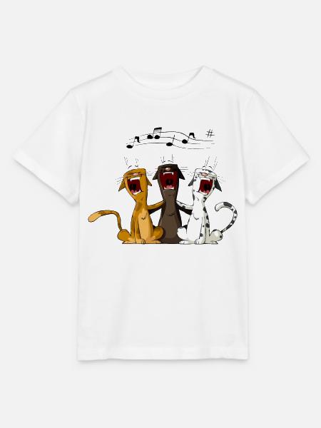 Singende Katzen - Stanley/Stella Kinder T-Shirt MINI CREATOR - Weiß