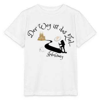 Jakobsweg - Der Weg ist das Ziel - Stanley/Stella Kinder T-Shirt MINI CREATOR  - Weiß - Vorne - Maike (125cm)