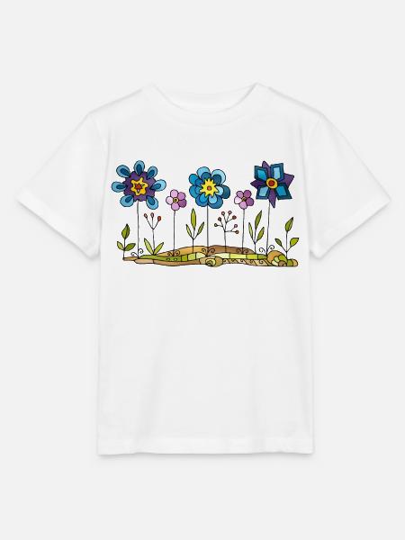 Blumen - Stanley/Stella Kinder T-Shirt MINI CREATOR  - Weiß