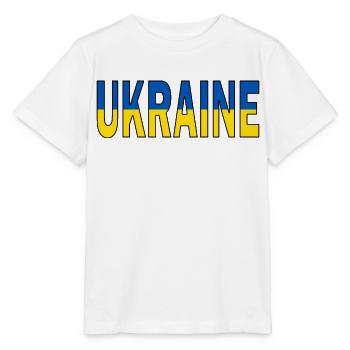 Ukraine in Nationalfarben - Stanley/Stella Kinder T-Shirt MINI CREATOR  - Weiß - Vorne - Maike (125cm)