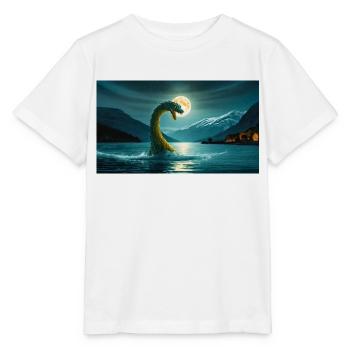 monstre du loch ness horreur sombre effrayant Halloween - T-shirt bio MINI CREATOR Stanley/Stella Enfant - blanc - Devant - Maike (125cm)