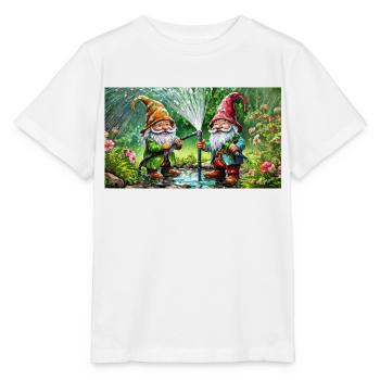 Mignons petits gnomes Vie quotidienne – bataille d’eau - T-shirt bio MINI CREATOR Stanley/Stella Enfant - blanc - Devant - Maike (125cm)